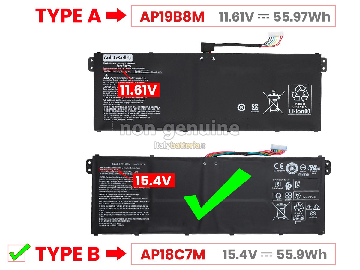 Batteria per Acer PORSCHE DESIGN BOOK RS AP714-51GT-71A4