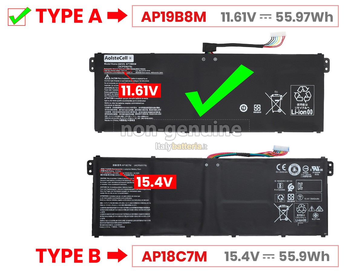 Batteria per Acer PORSCHE DESIGN BOOK RS AP714-51GT-71A4