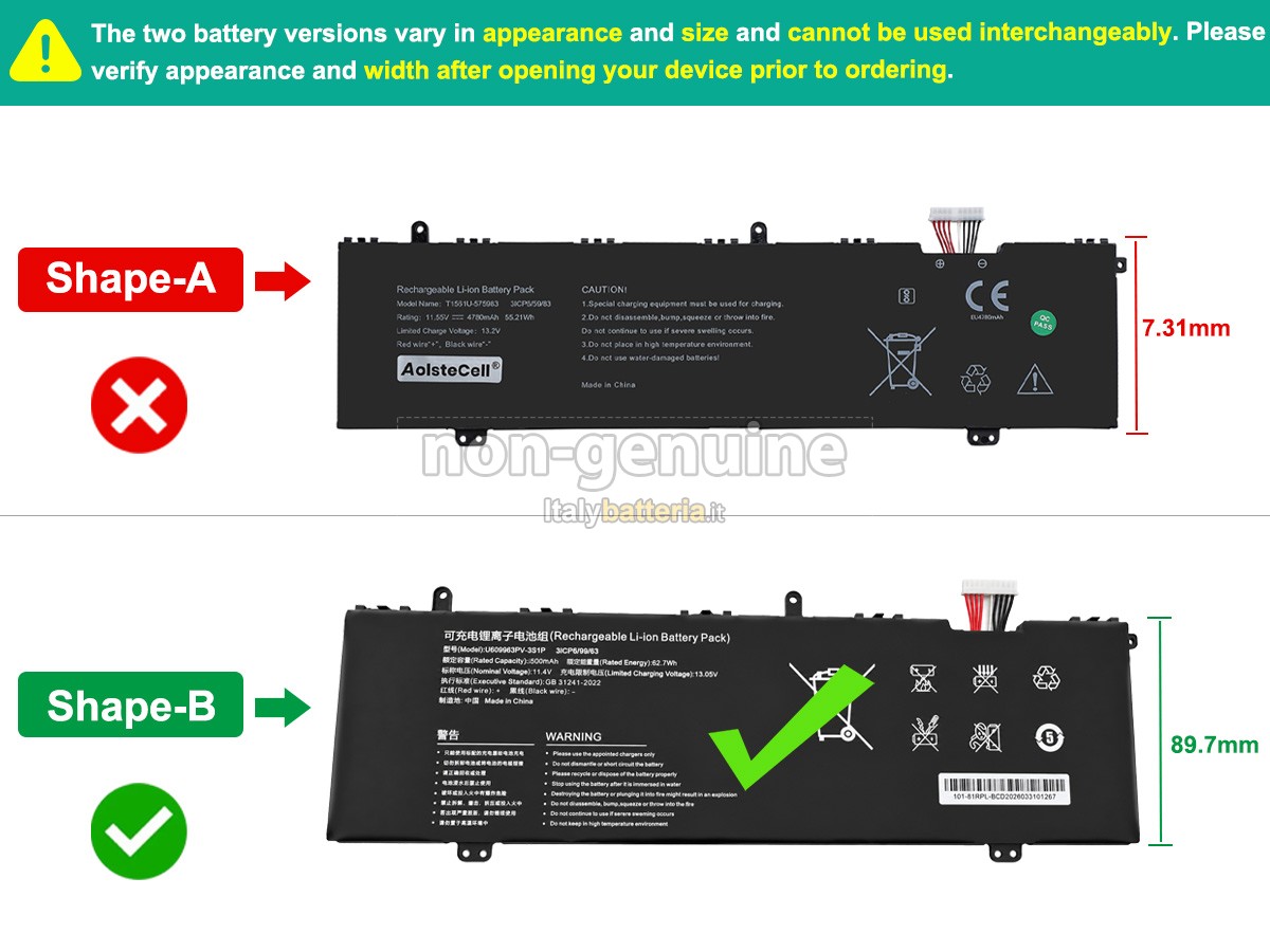 Batteria Acer U609963PV-3S1P