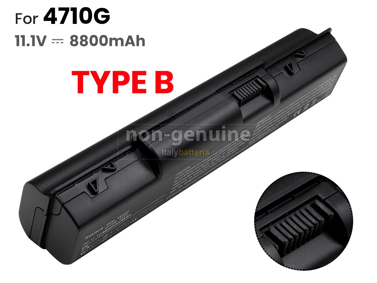 Vhbw Batteria Li-Ion 4400mAh 14.8V Per Acer Aspire 7520, 6920, 5920G - Sostituisce AS07B32, AS07B72, AS07B42