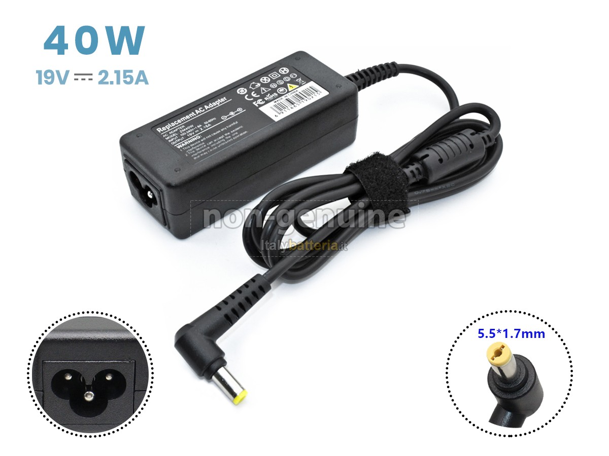 Adattatore per Acer 40W 19V-2.15A 100-240V~1.8A 50/60HZ