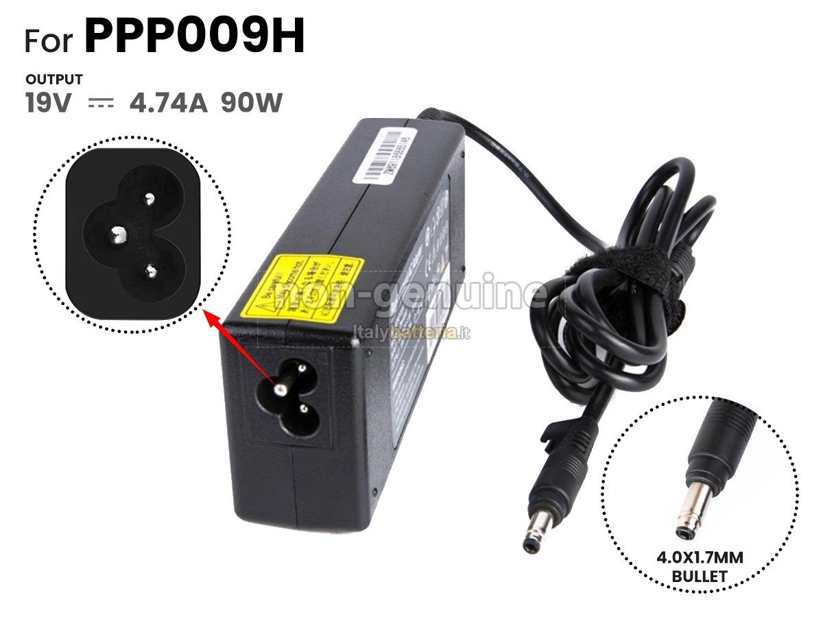 Adattatore per HP 90W 19V-4.74A 100-240V~1.8A 50/60HZ
