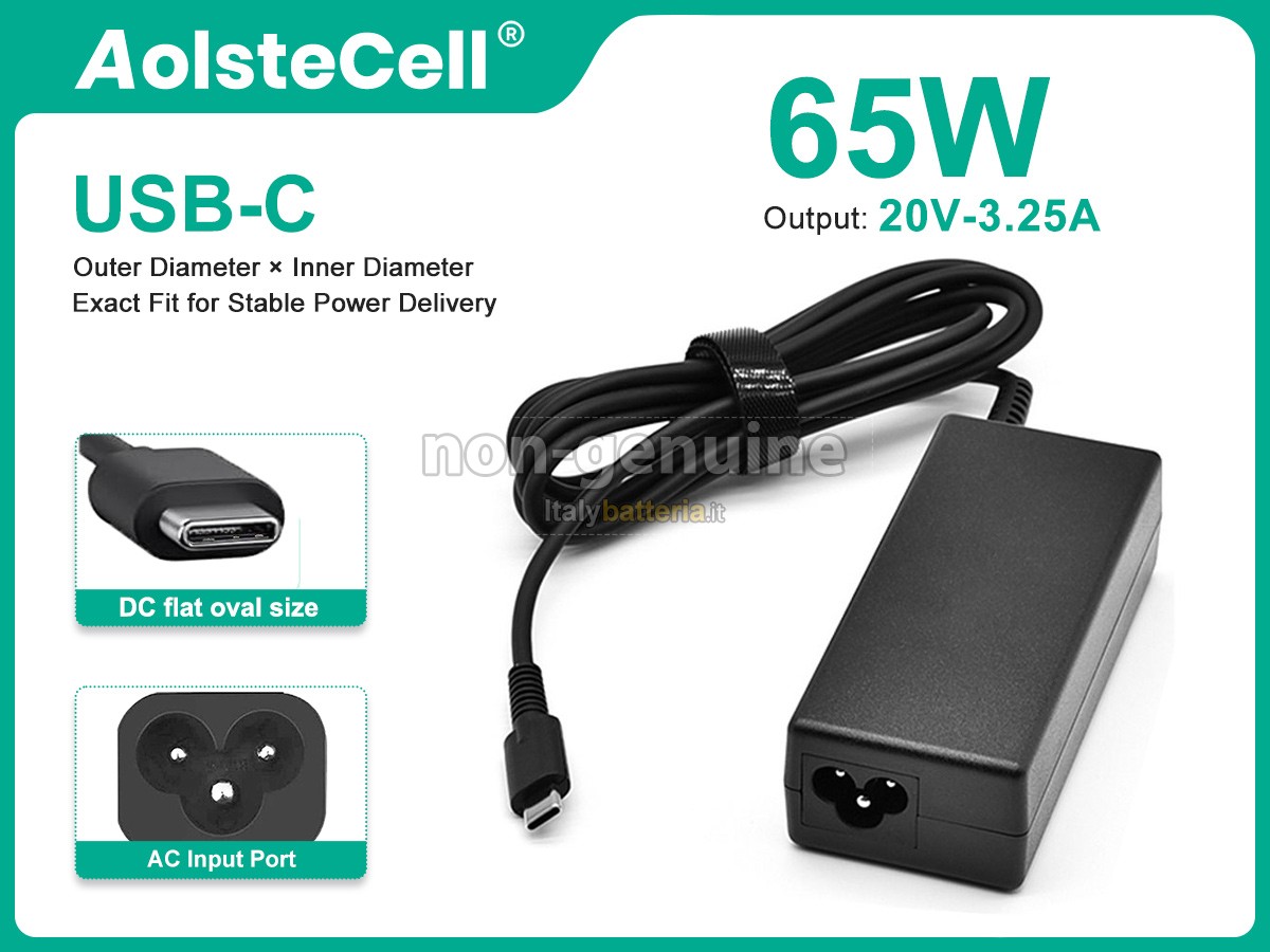 Caricatore Originale HP 65W Per EliteBook 850 G7 E Altri. 19.5V, 3.33A. Include Cavo Di Alimentazione. Nuovo, Codice 913691-850.