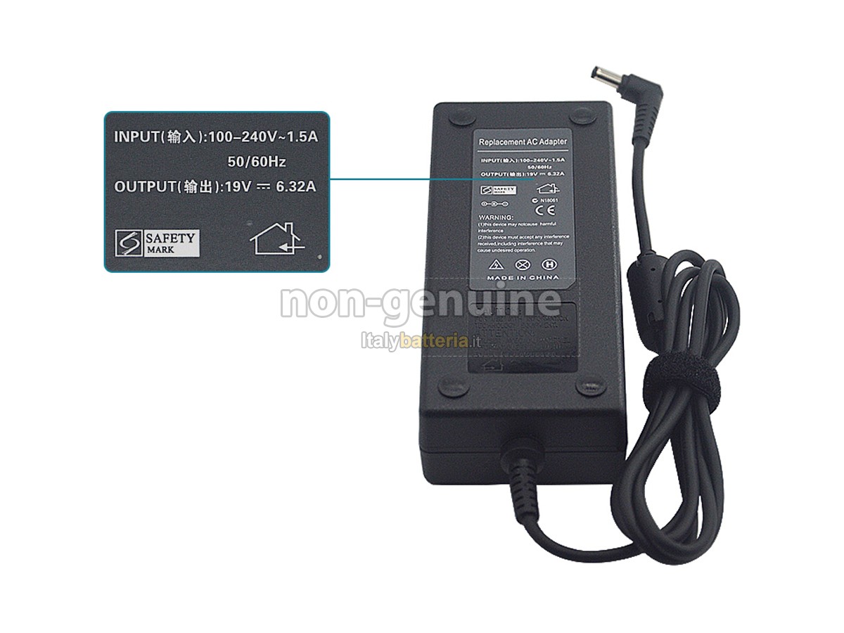 Adattatore per Lenovo 19V 6.32A 120W 5.5*2.5MM