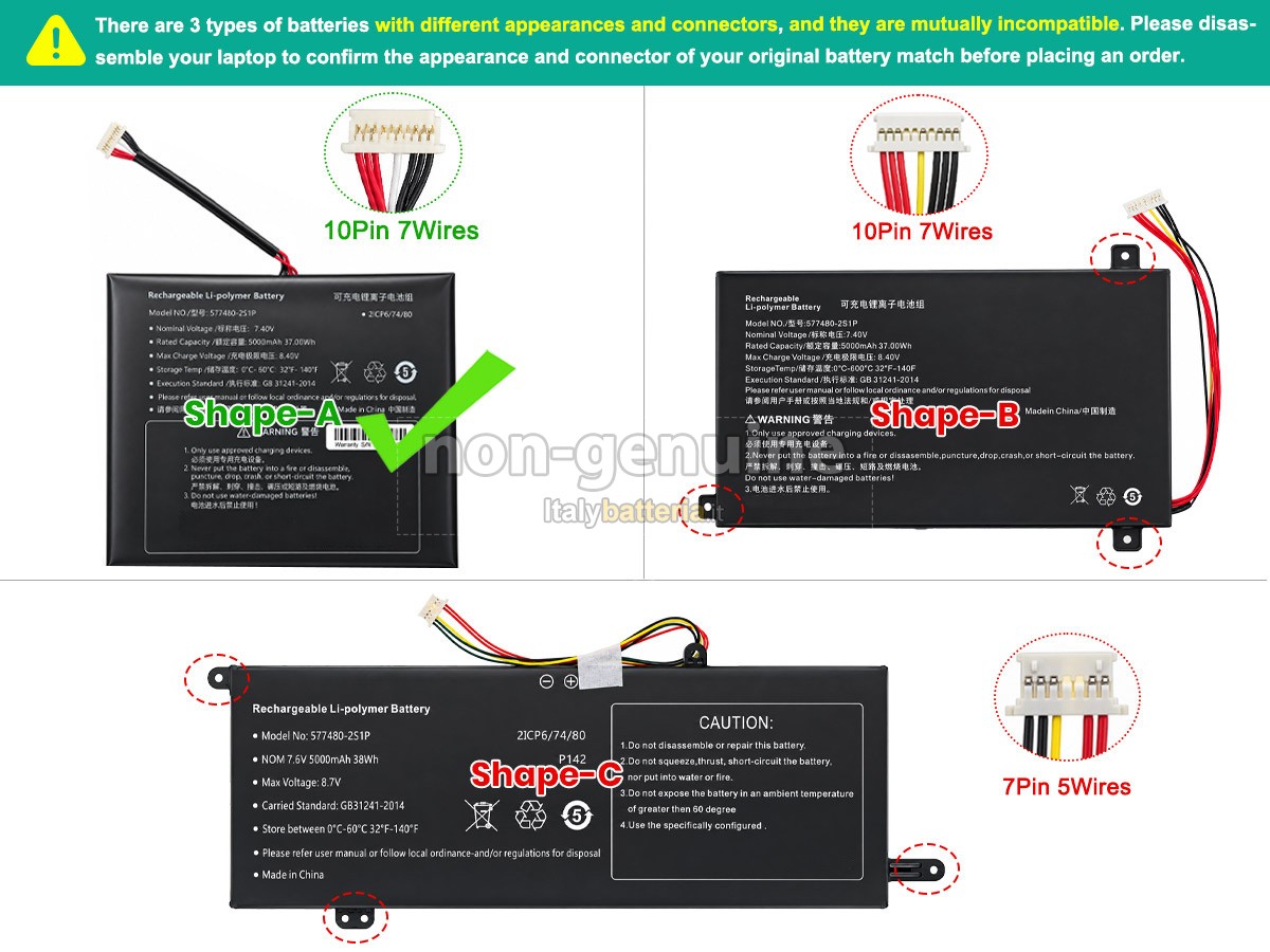 Batteria AolsteCell 577480-2S1P