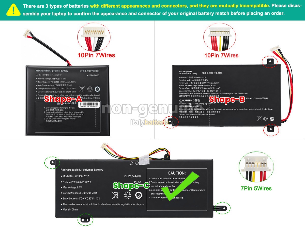 Batteria AolsteCell 577480-2S1P