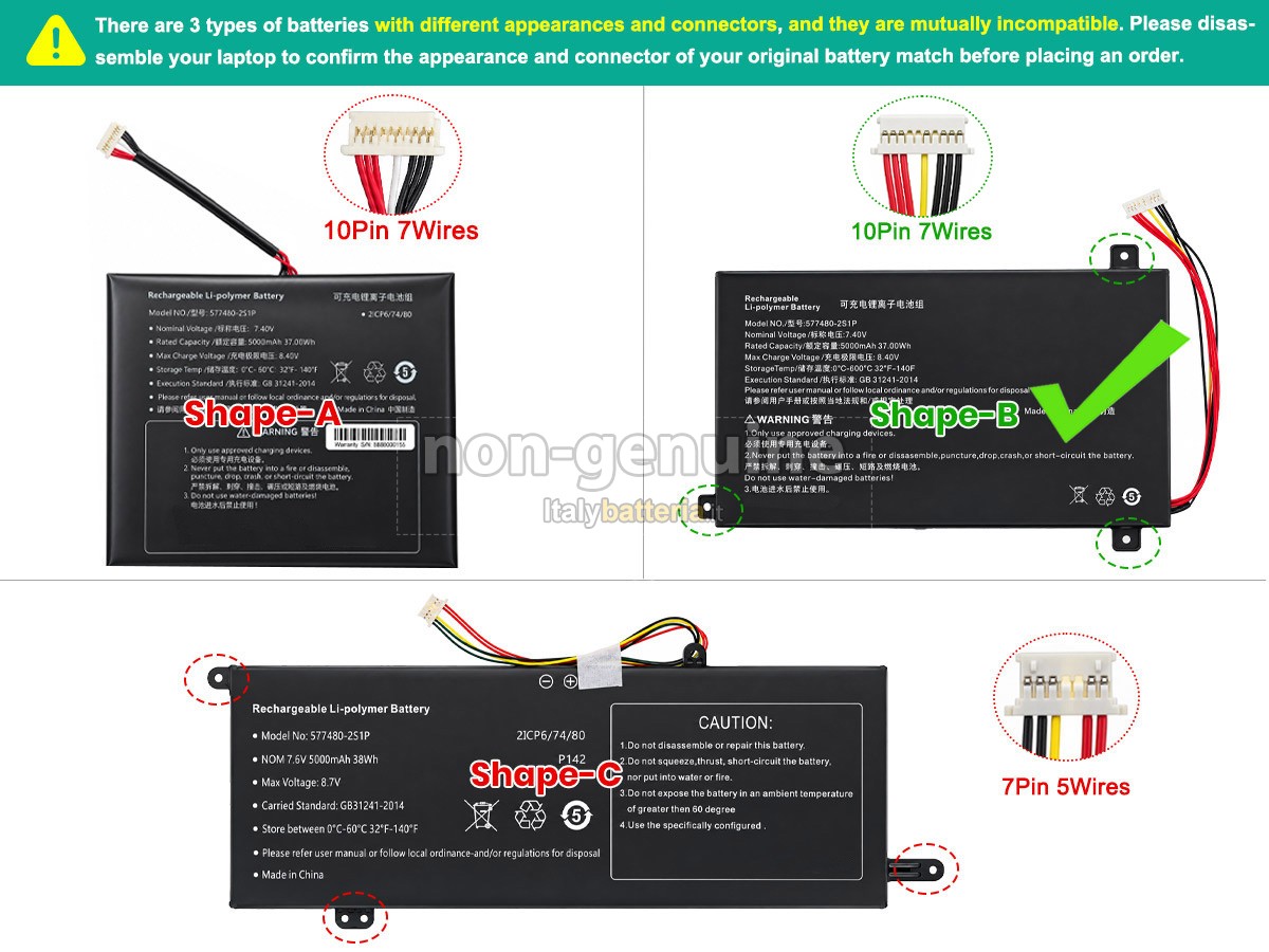 Batteria AolsteCell 577480-2S1P