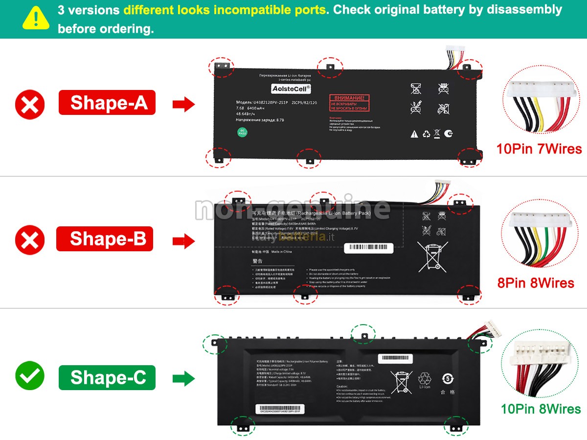 Batteria AolsteCell U4382120PV-2S1P