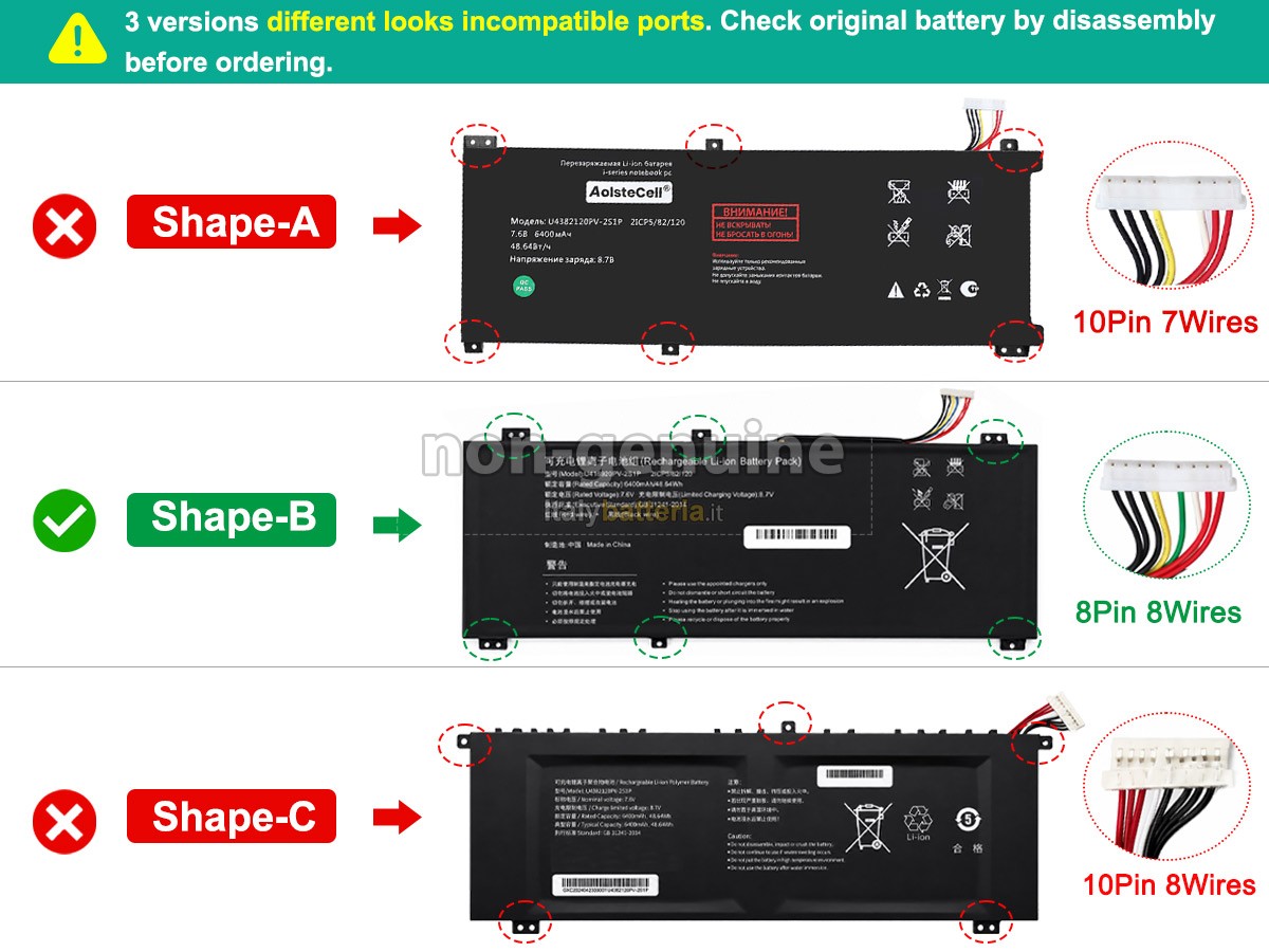 Batteria AolsteCell U4382120PV-2S1P