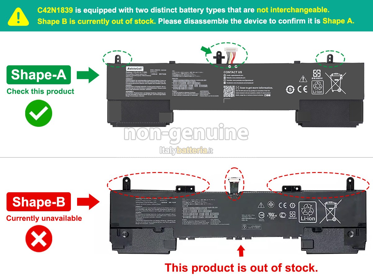 Batteria per Asus ZenBook Flip Q547FD