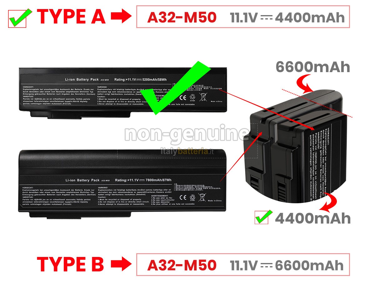 Batteria per Asus 70-NTS1B2000Z