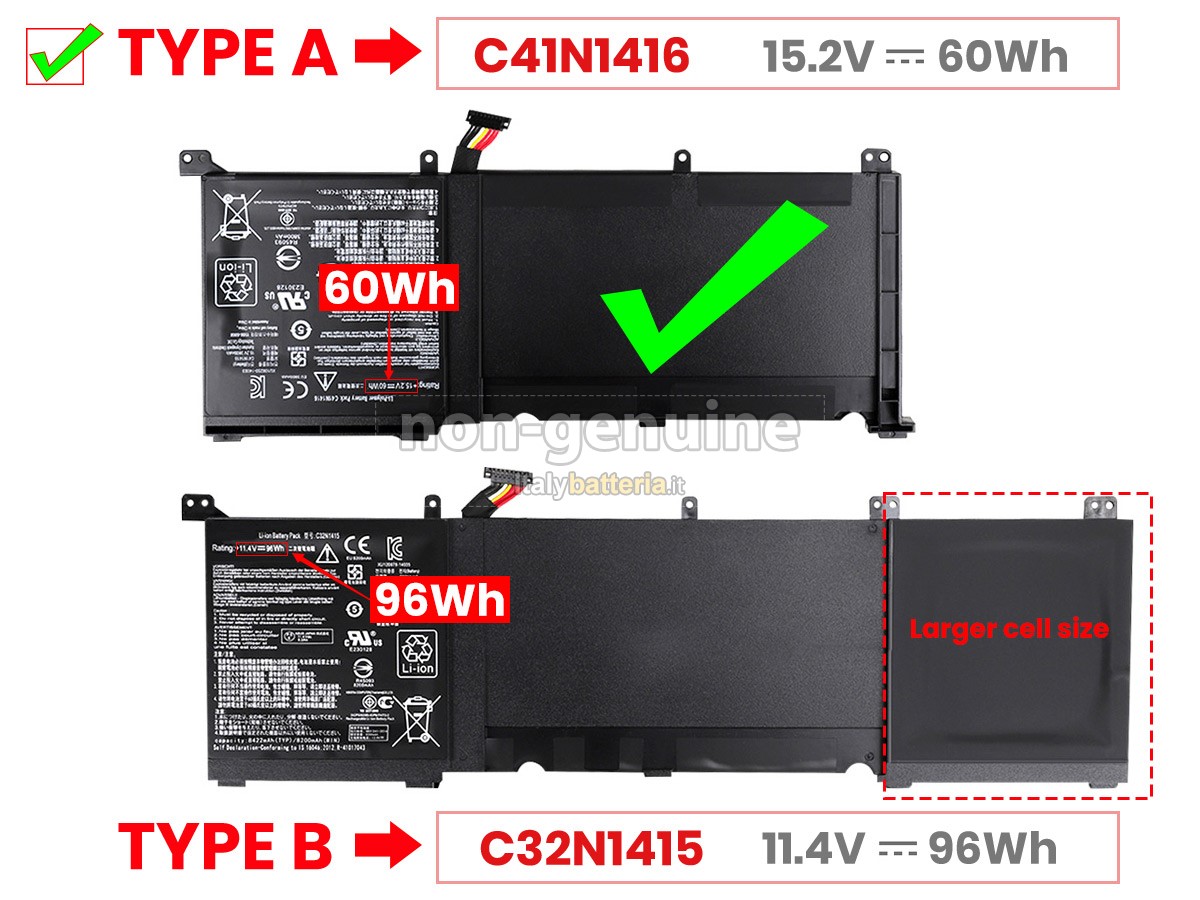 Batteria per Asus Rog G501JW-C292