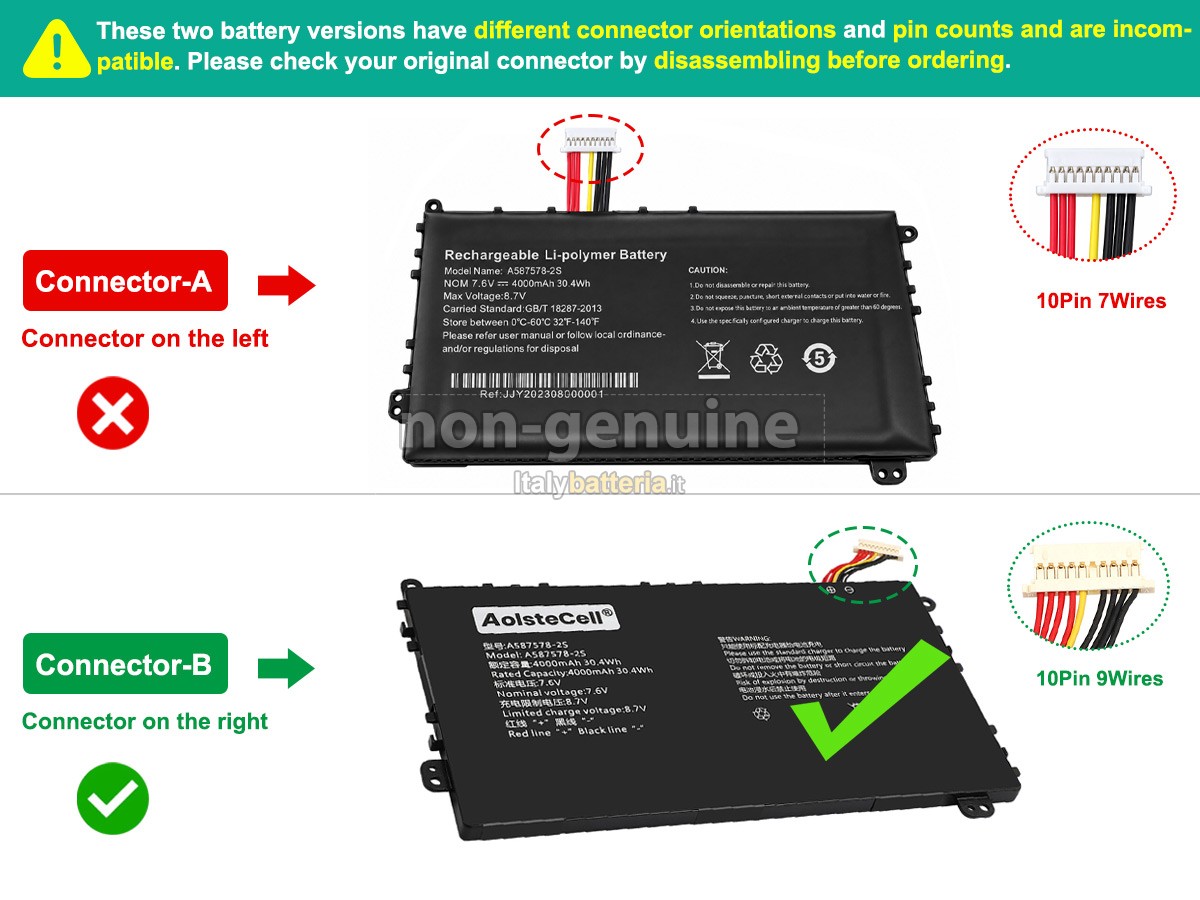 Batteria AXIOO A587578-2S