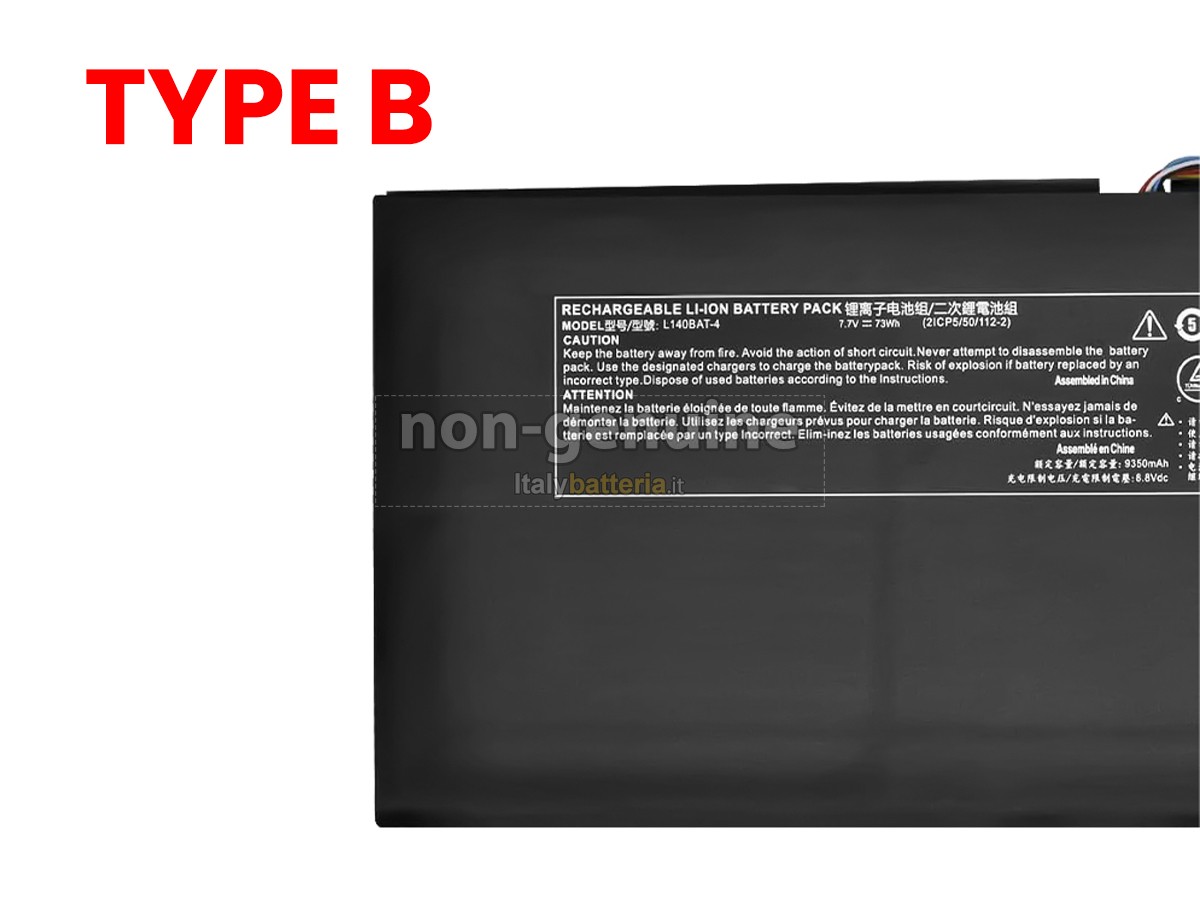 Batteria per Clevo 6-87-L140S-72B01