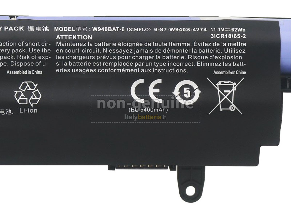 Batteria Clevo 6-87-W940S-4274