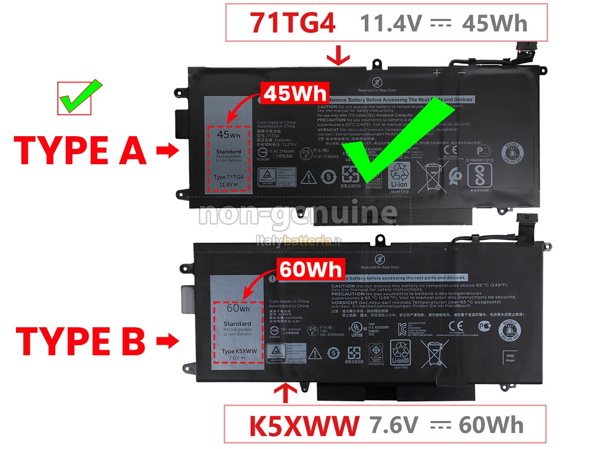 Batteria per Dell Latitude 5289 2-IN-1