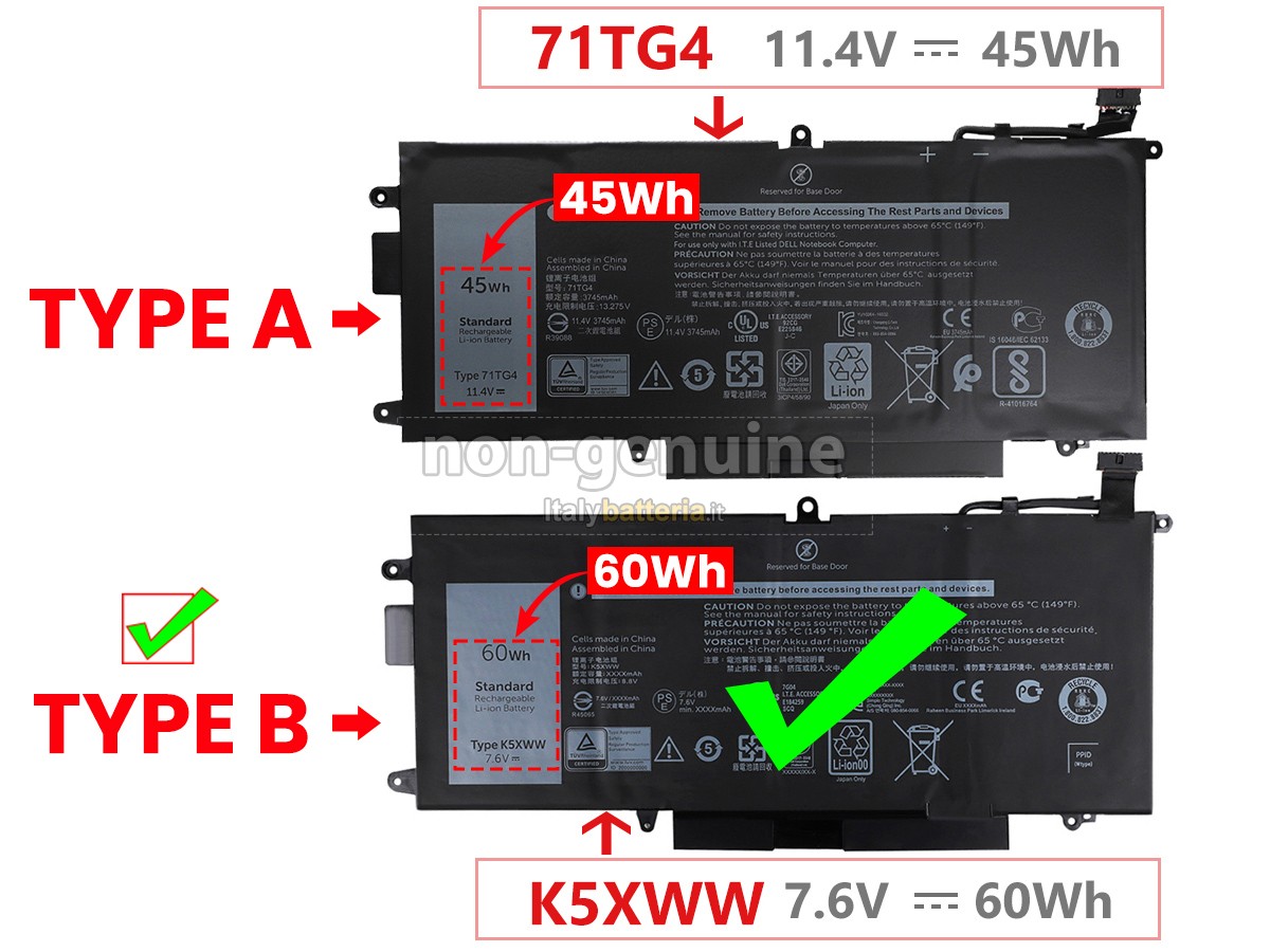 Batteria per Dell Latitude 5289 2-IN-1