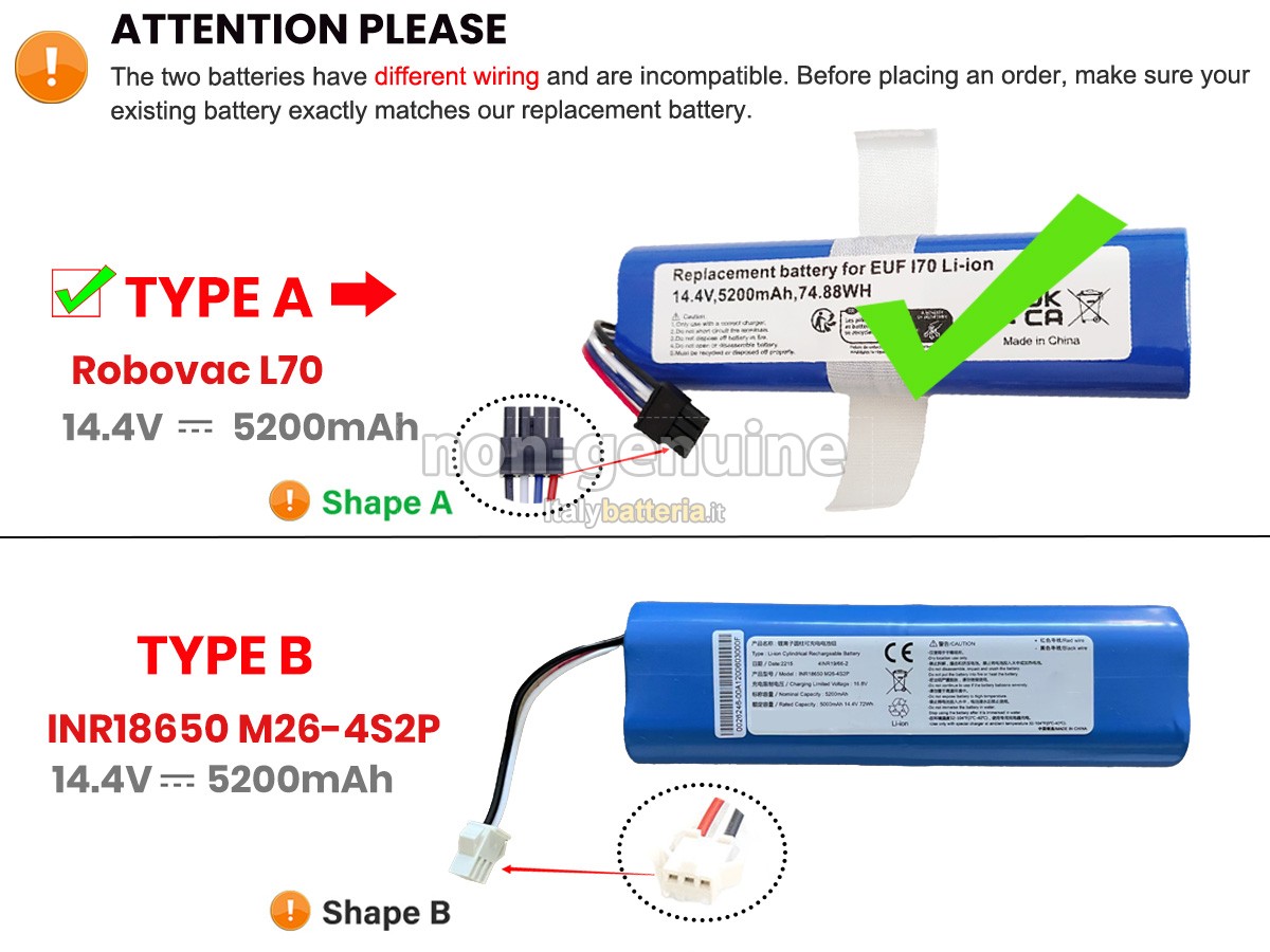 Batteria per Eufy INR18650M26-4S2P