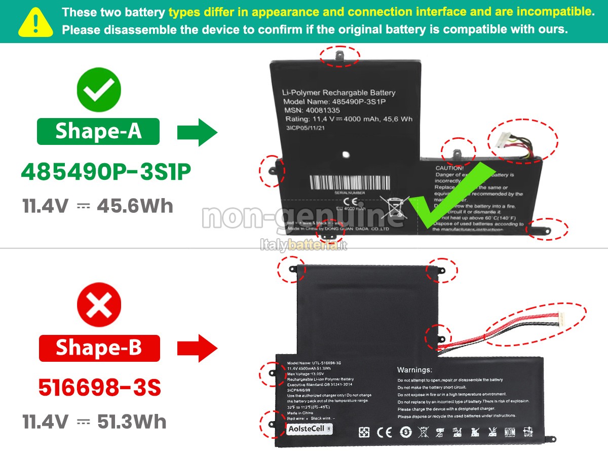 Batteria per EVOO EVC156-1BK