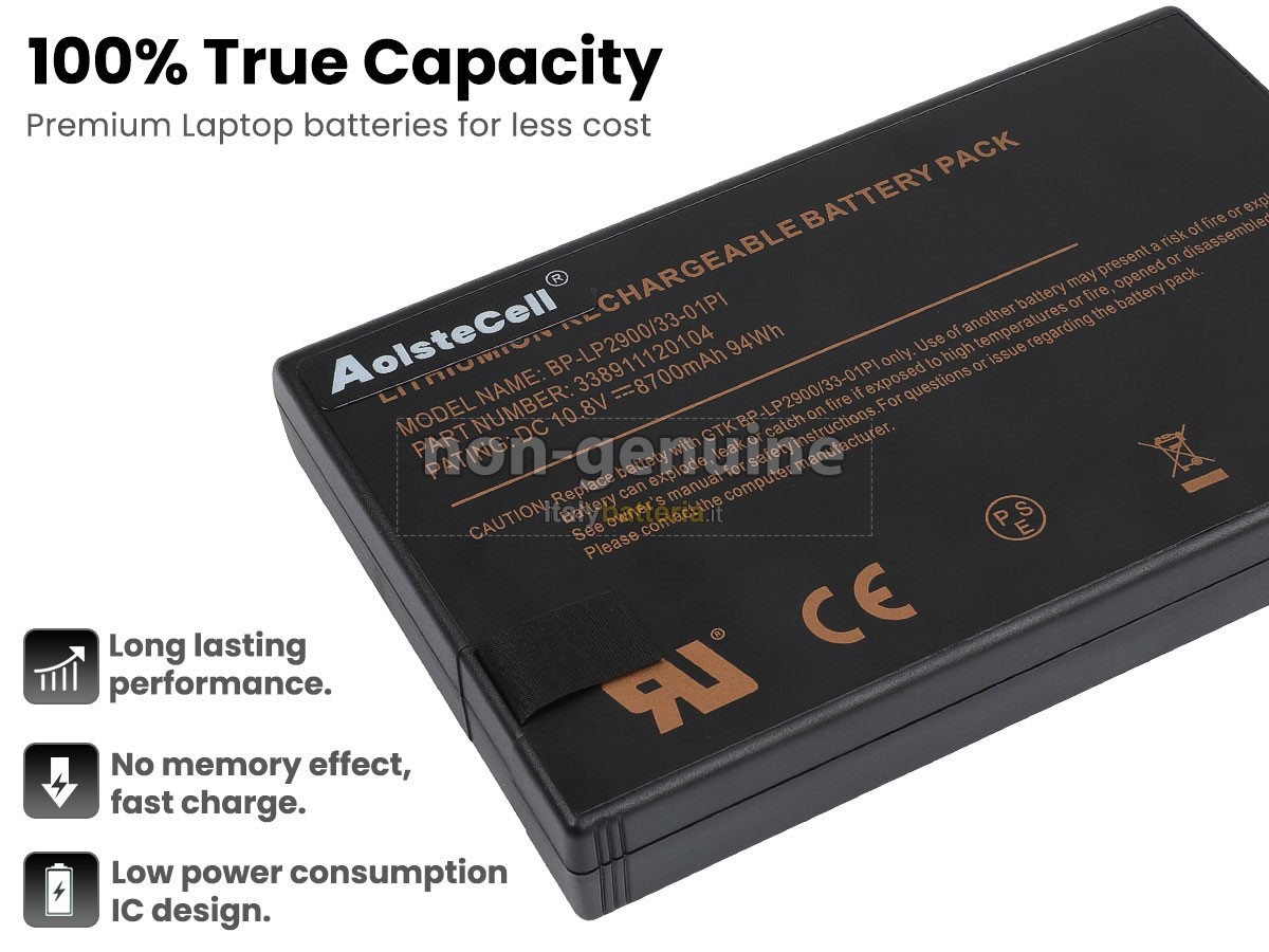 Batteria per portatile Getac 338911120104