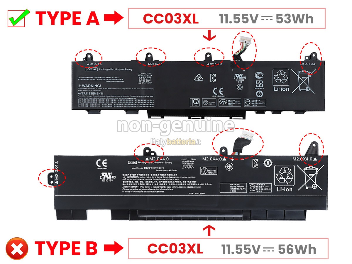 Batteria per HP L77608-2C1