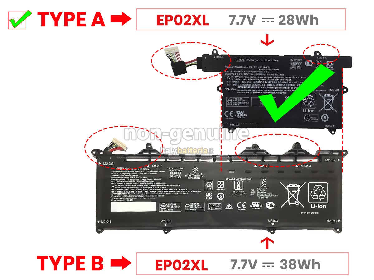 Batteria per HP HSTNN-DB9I