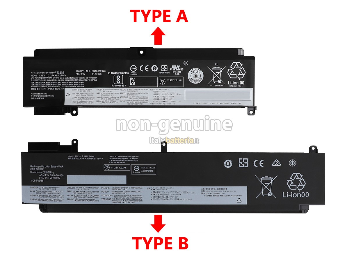 Batteria per portatile Lenovo ThinkPad T460S 20F90017US