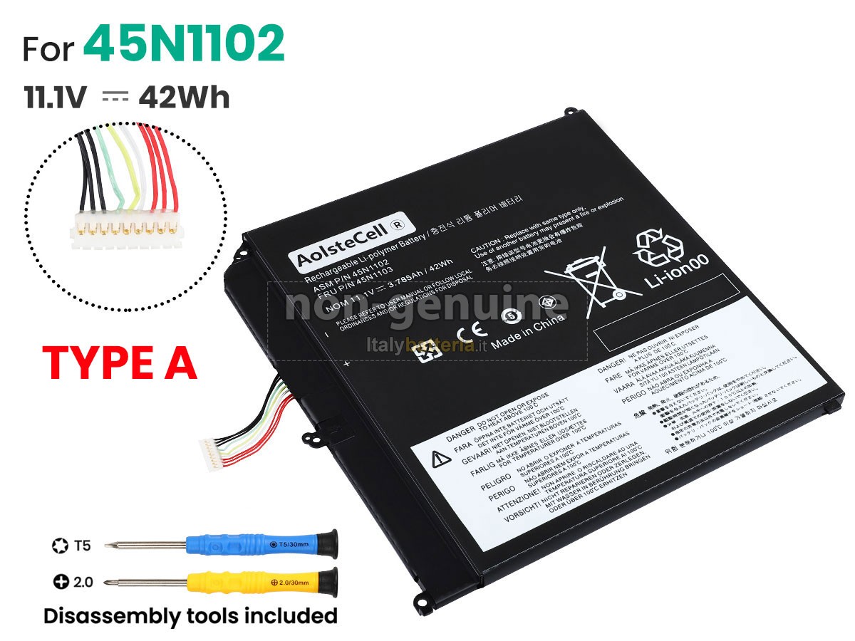 Batteria per Lenovo ThinkPad HELIX 3701-34U