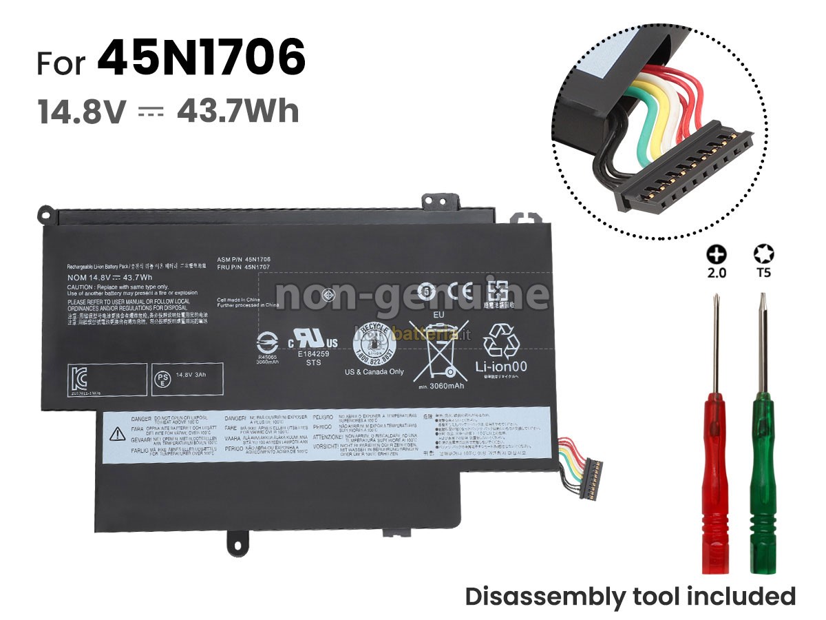 Batteria per Lenovo 45N1705