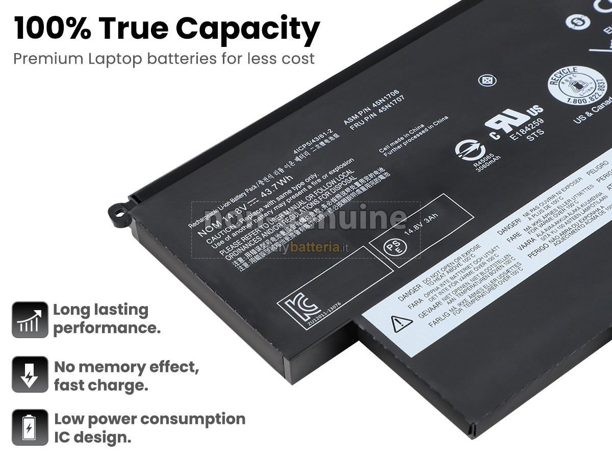 Batteria per Lenovo 45N1705