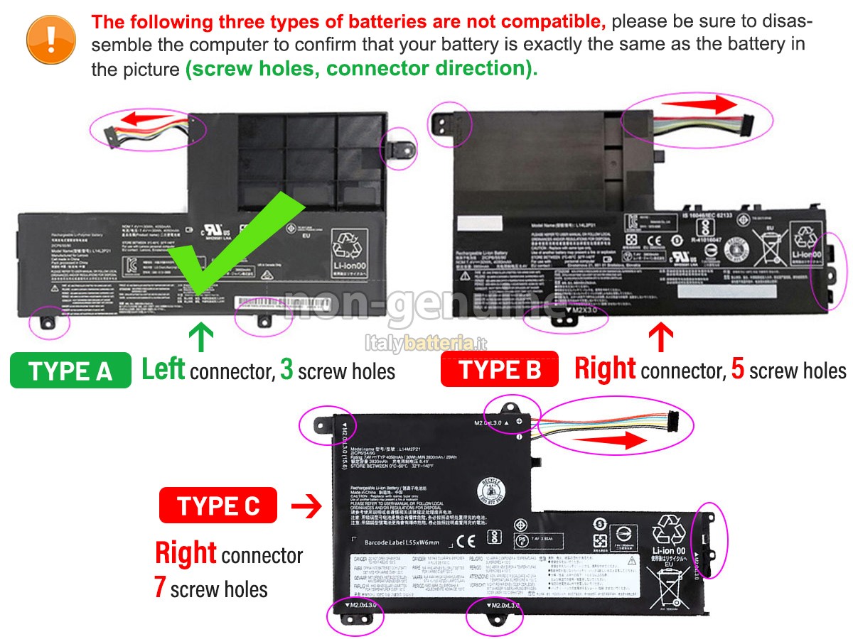 Batteria per Lenovo YOGA 500-14IBD 80N4