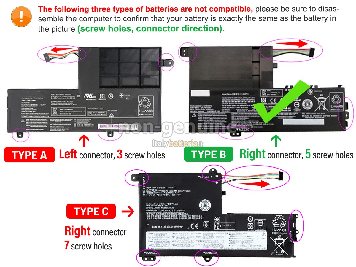 Batteria per Lenovo YOGA 500-14IBD 80N4