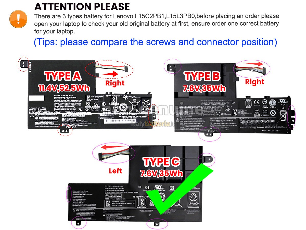 Batteria per Lenovo YOGA 520-14IKB(81C8007UGE)