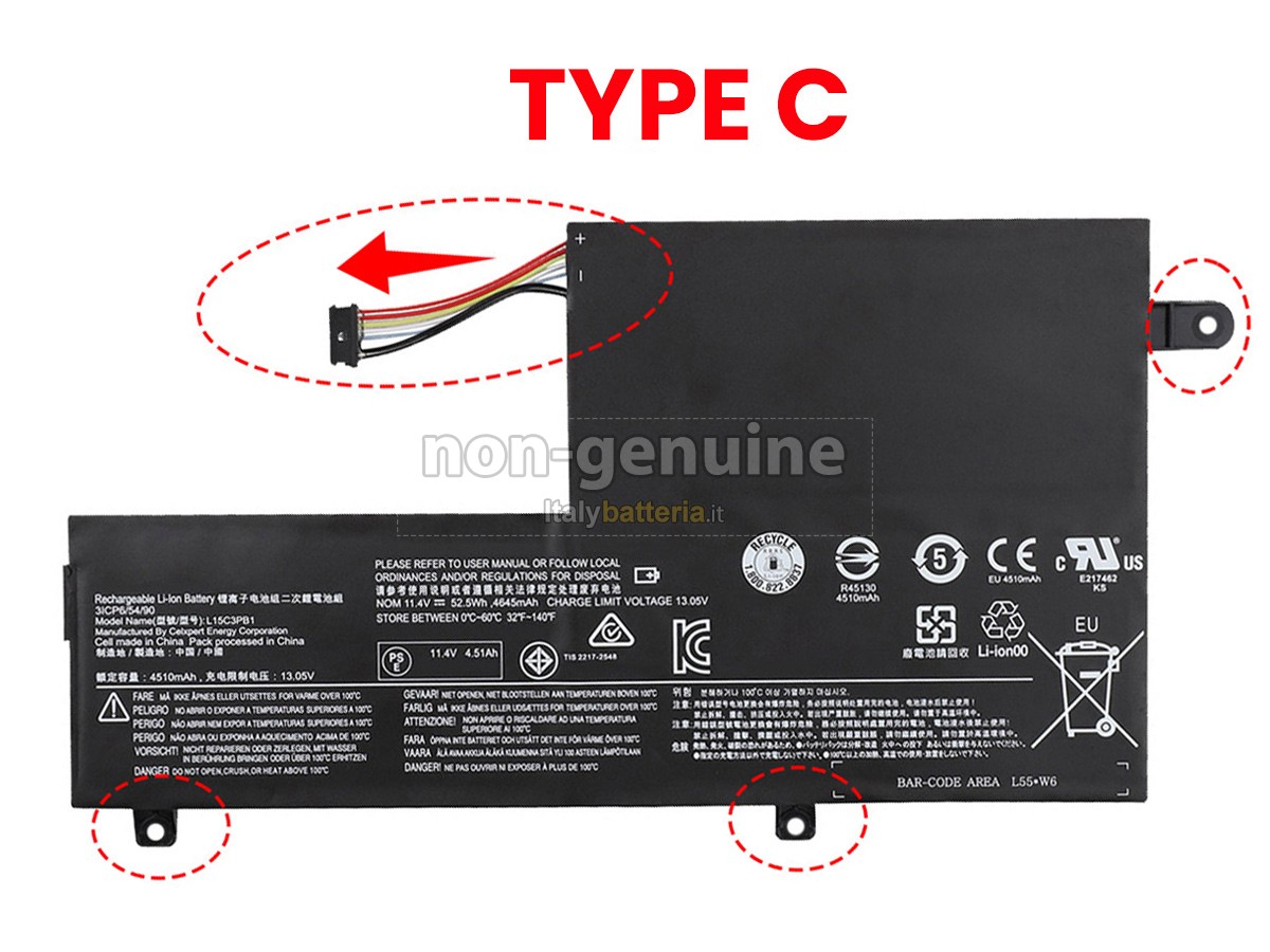 Batteria per Lenovo L15C2PB1