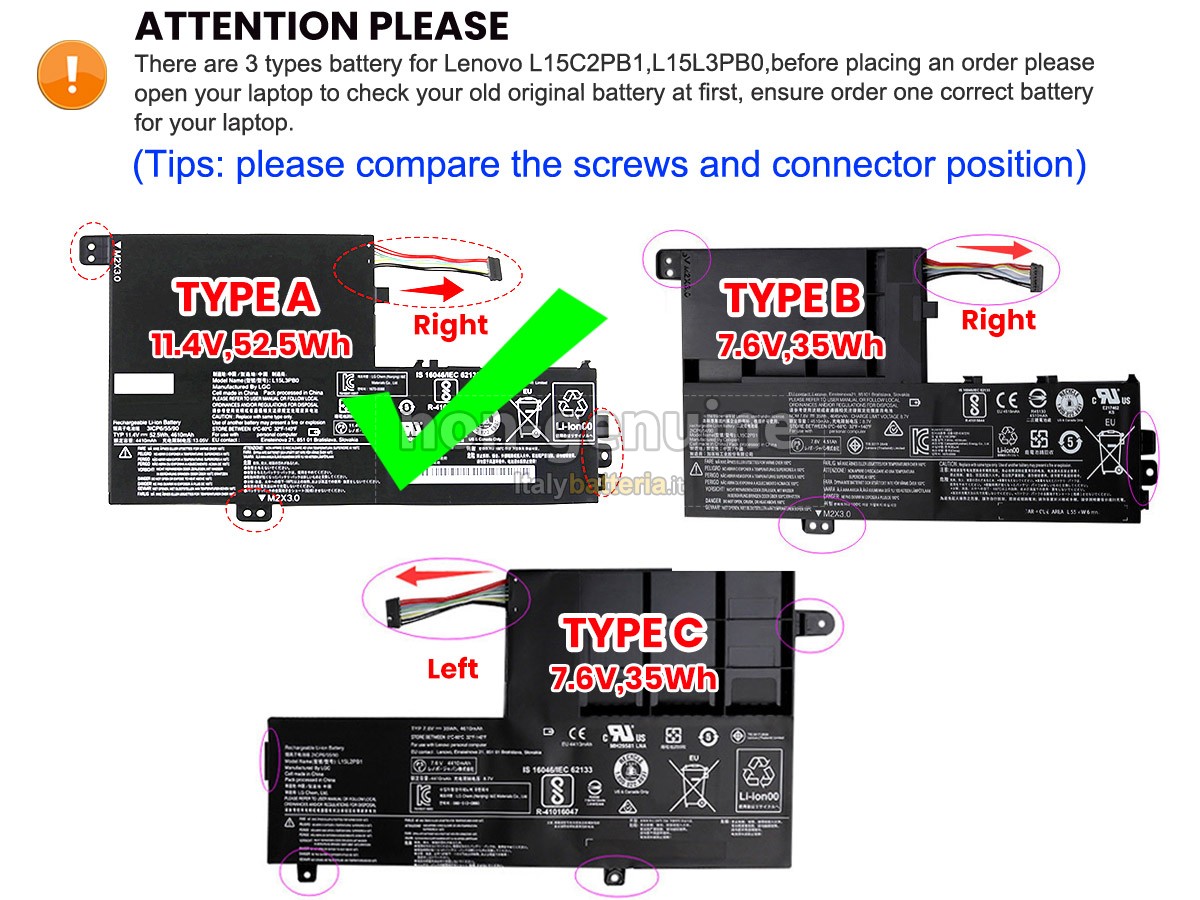 Batteria per Lenovo YOGA 520-14IKB(81C8007UGE)