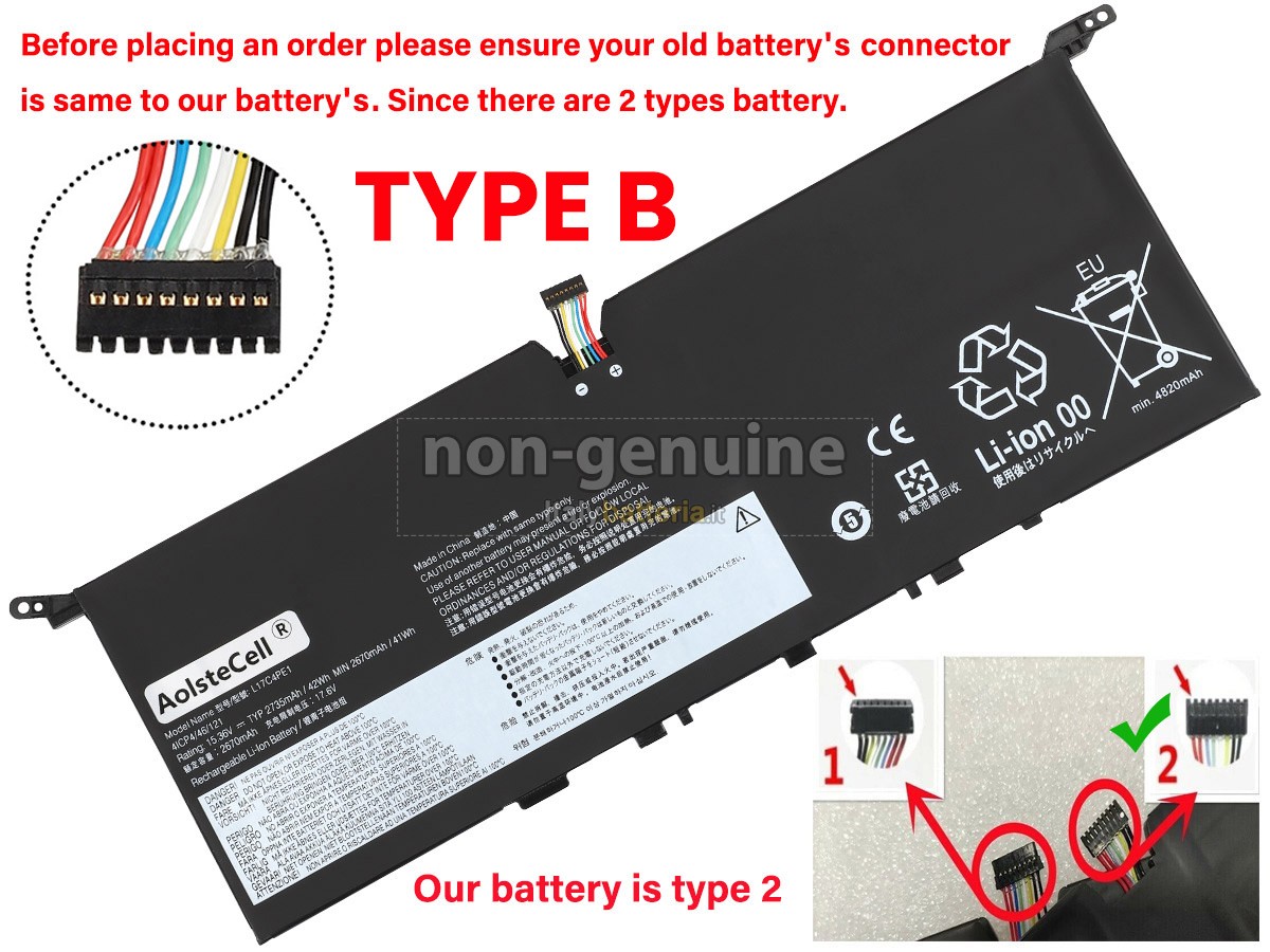 Batteria per Lenovo L17C4PE1