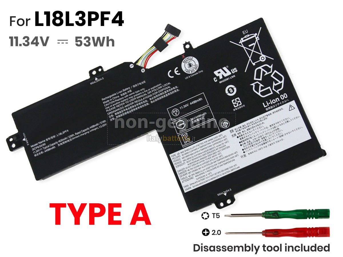Batteria per Lenovo L18L3PF4(3ICP6/55/90)