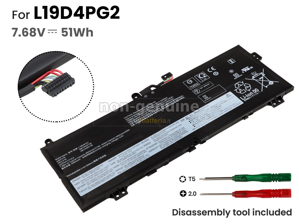 Batteria per portatile Lenovo ThinkPad C13 YOGA GEN 1 Chromebook-20UX000ESE