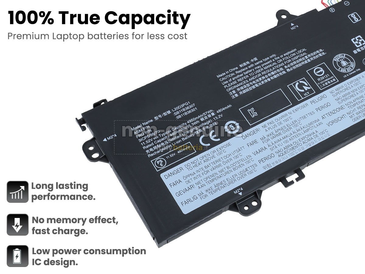 Batteria per portatile Lenovo 14E Chromebook GEN 2-82M1000PEL