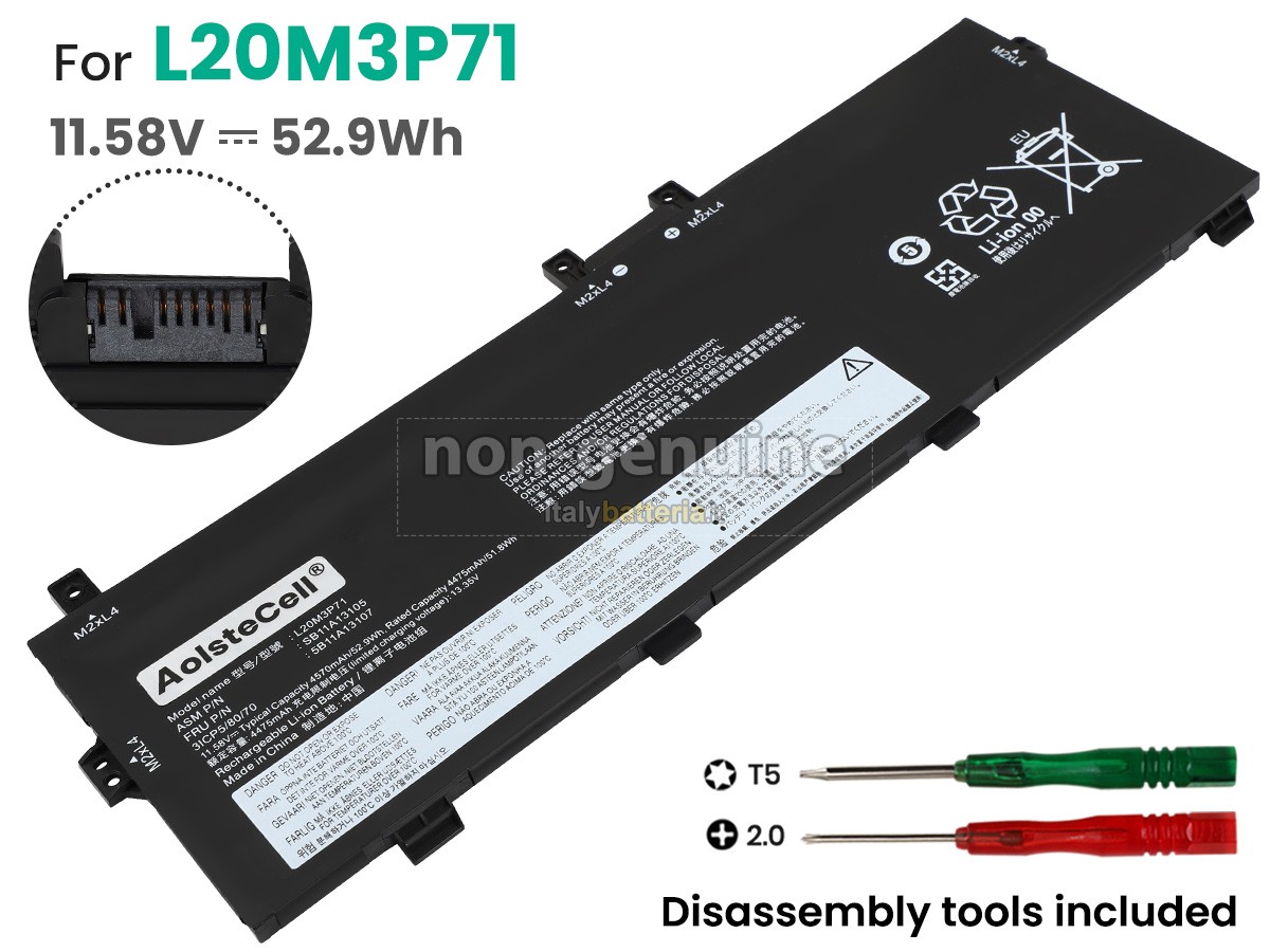 Batteria per Lenovo ThinkPad X13 YOGA GEN 2-20W8000DGE