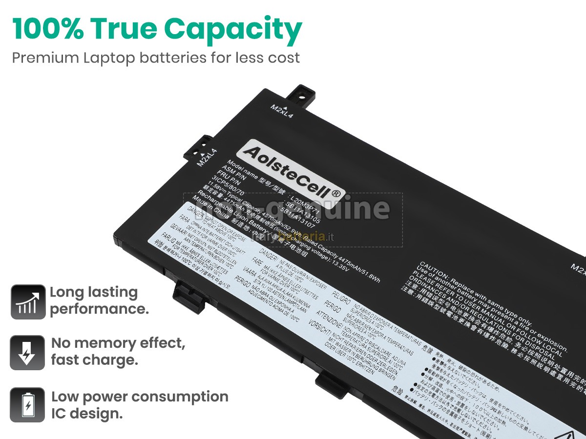 Batteria per Lenovo ThinkPad X13 YOGA GEN 2-20W8000DGE