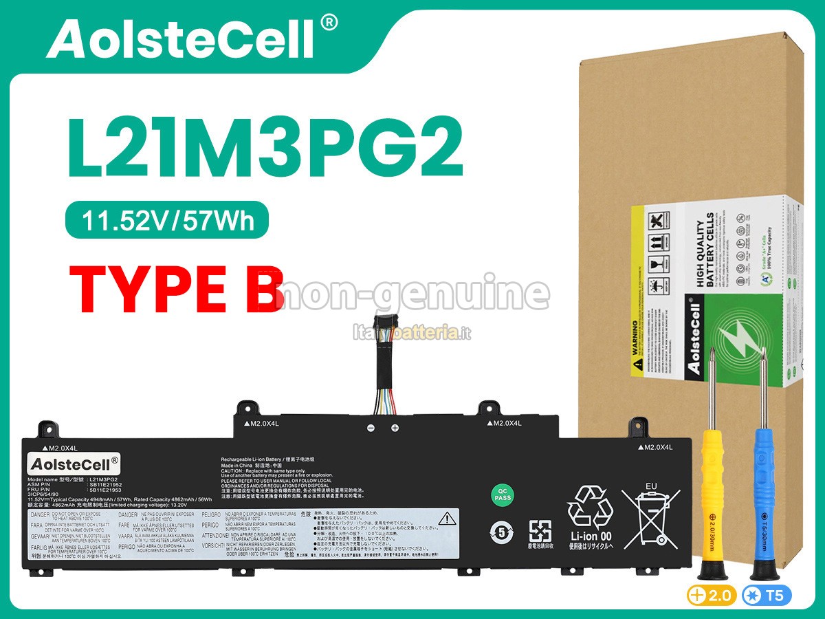 Batteria per Lenovo ThinkPad L14 GEN 4-21H1001RUS