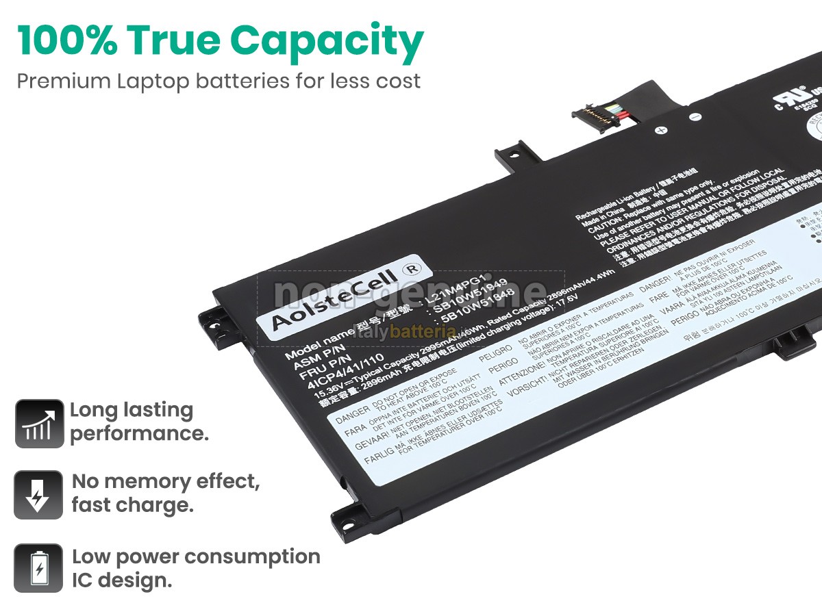Batteria per Lenovo ThinkPad L13 YOGA GEN 3 21BB001XGE