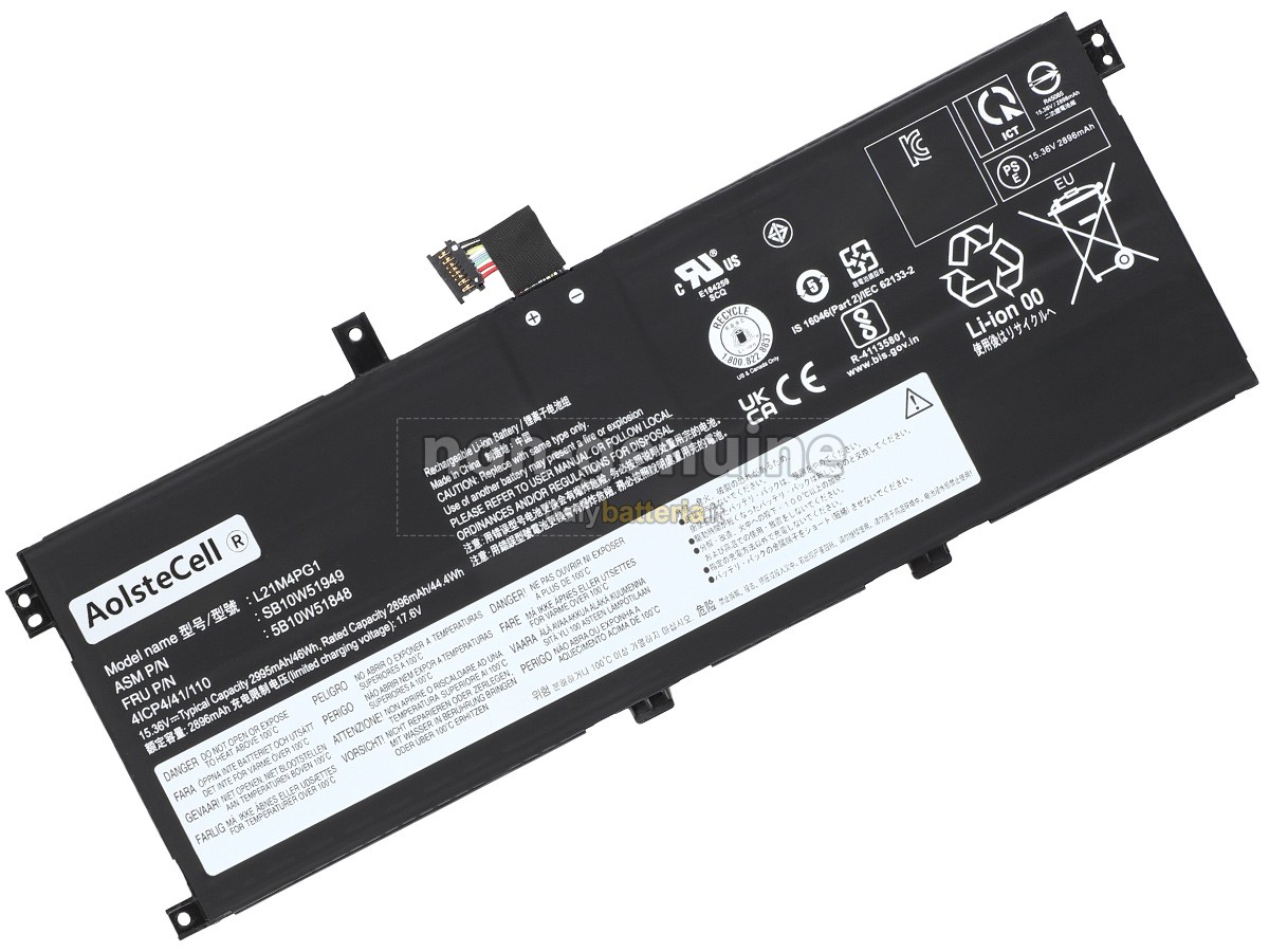 Batteria per Lenovo ThinkPad L13 YOGA GEN 3 21BB001XGE