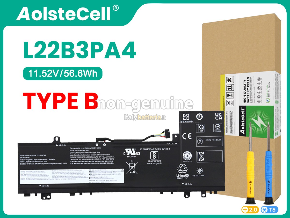 Batteria per Lenovo IdeaPad SLIM 5 14ABR8-82XE004WCK