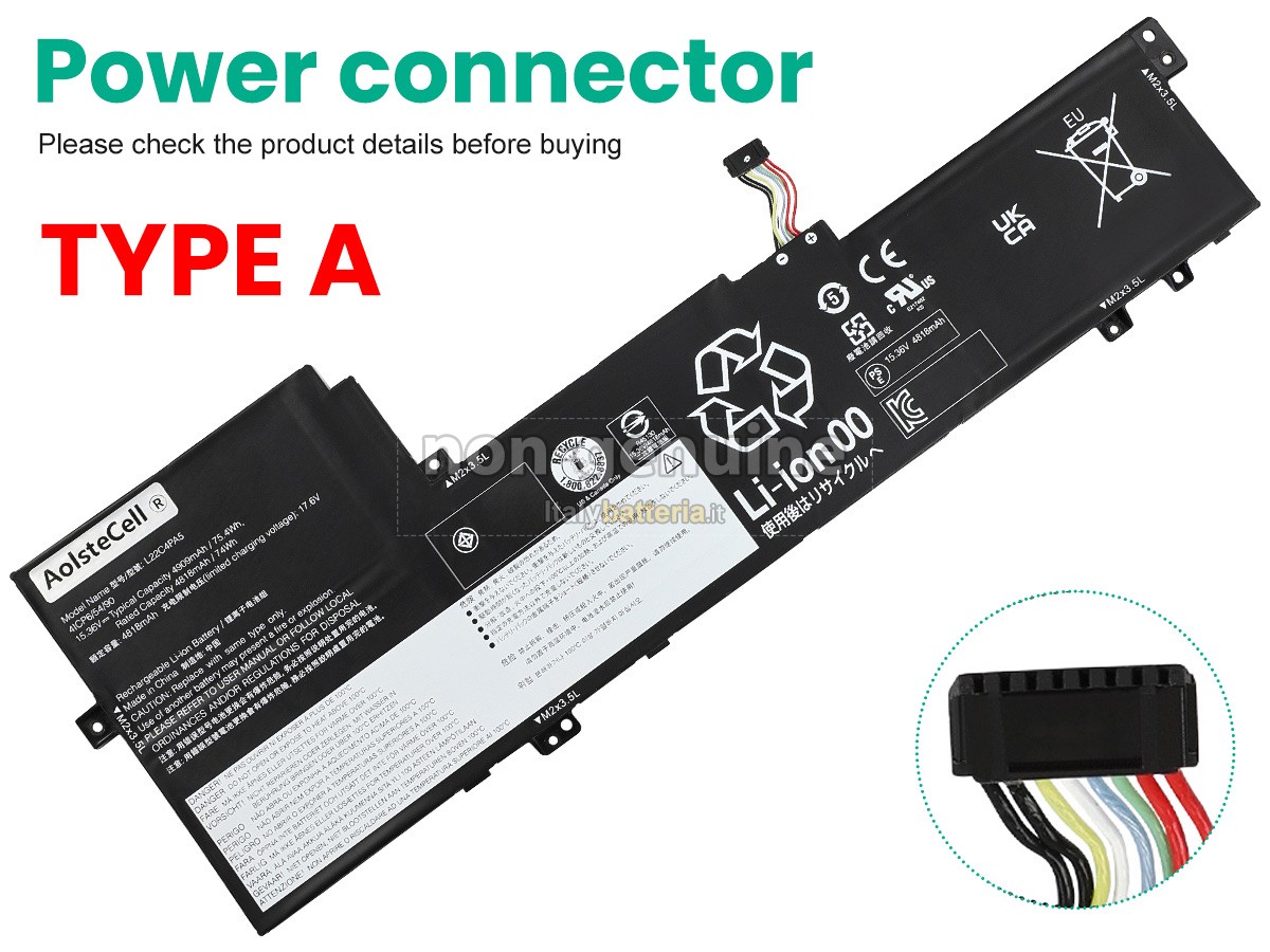Batteria per Lenovo IdeaPad SLIM 5 16IRL8-82XF001EGE