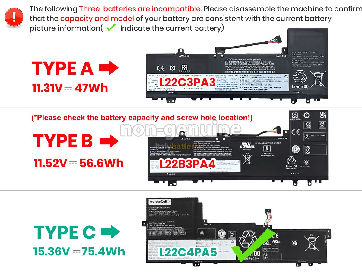 Batteria per Lenovo IdeaPad SLIM 5 16ABR8-82XG001KUK