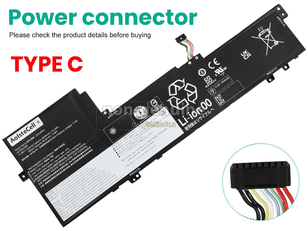 Batteria per Lenovo IdeaPad SLIM 5 16ABR8-82XG001KUK