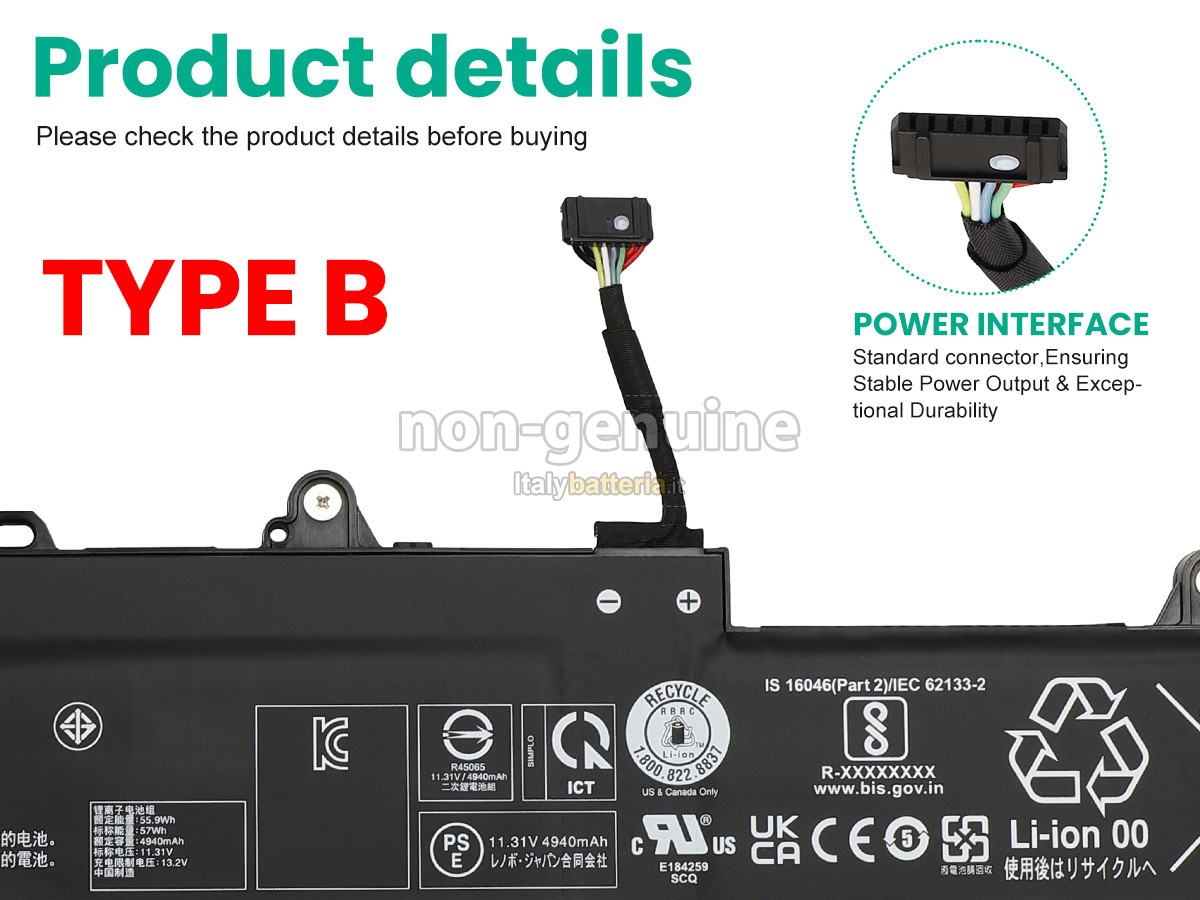Batteria per Lenovo ThinkPad L16 GEN 1-21L30032GQ