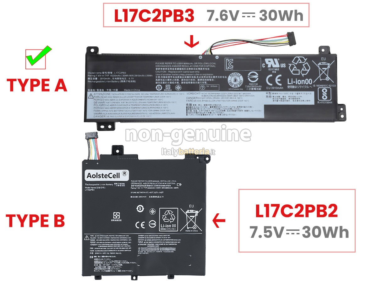 Batteria per Lenovo L17L2PB4